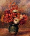 Pierre-Auguste Renoir - Flowers in a green vase dahlilas and asters 1910