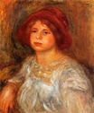 Auguste Renoir - Young Girl Wearing a Red Hat 1913