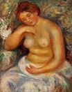 Auguste Renoir - Seated nude with a bouquet 1915