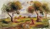 Pierre-Auguste Renoir - Landscape with figures at Cagnes 1916