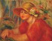 Auguste Renoir - Woman in a hat with flowers 1917