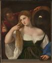 Tiziano Vecellio - Woman with a Mirror. Vanitas 1515