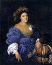 Tiziano Vecelli - Portrait of Laura de Dianti. Portrait of Laura Eustochia 1523