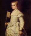 Titian - Portrait of a Lady in White. Girl with a Fan 1555