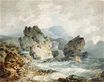 William Turner - A Bay on a Rocky Coast with a Man Running 1792-1793