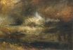William Turner - Stormy Sea with Blazing Wreck 1835-1840