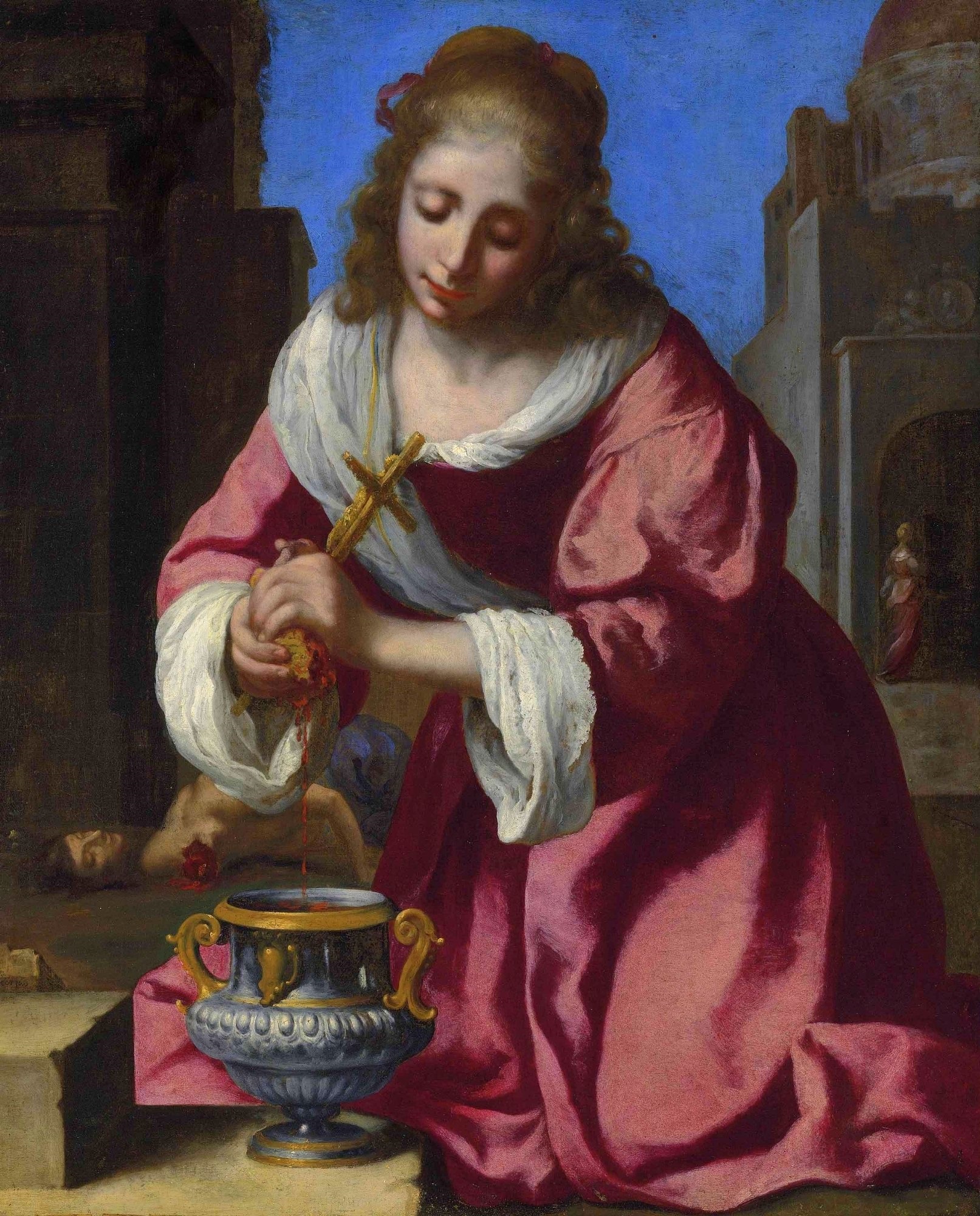 Johannes Vermeer - Saint Praxidis, after Felice Ficherelli 1655