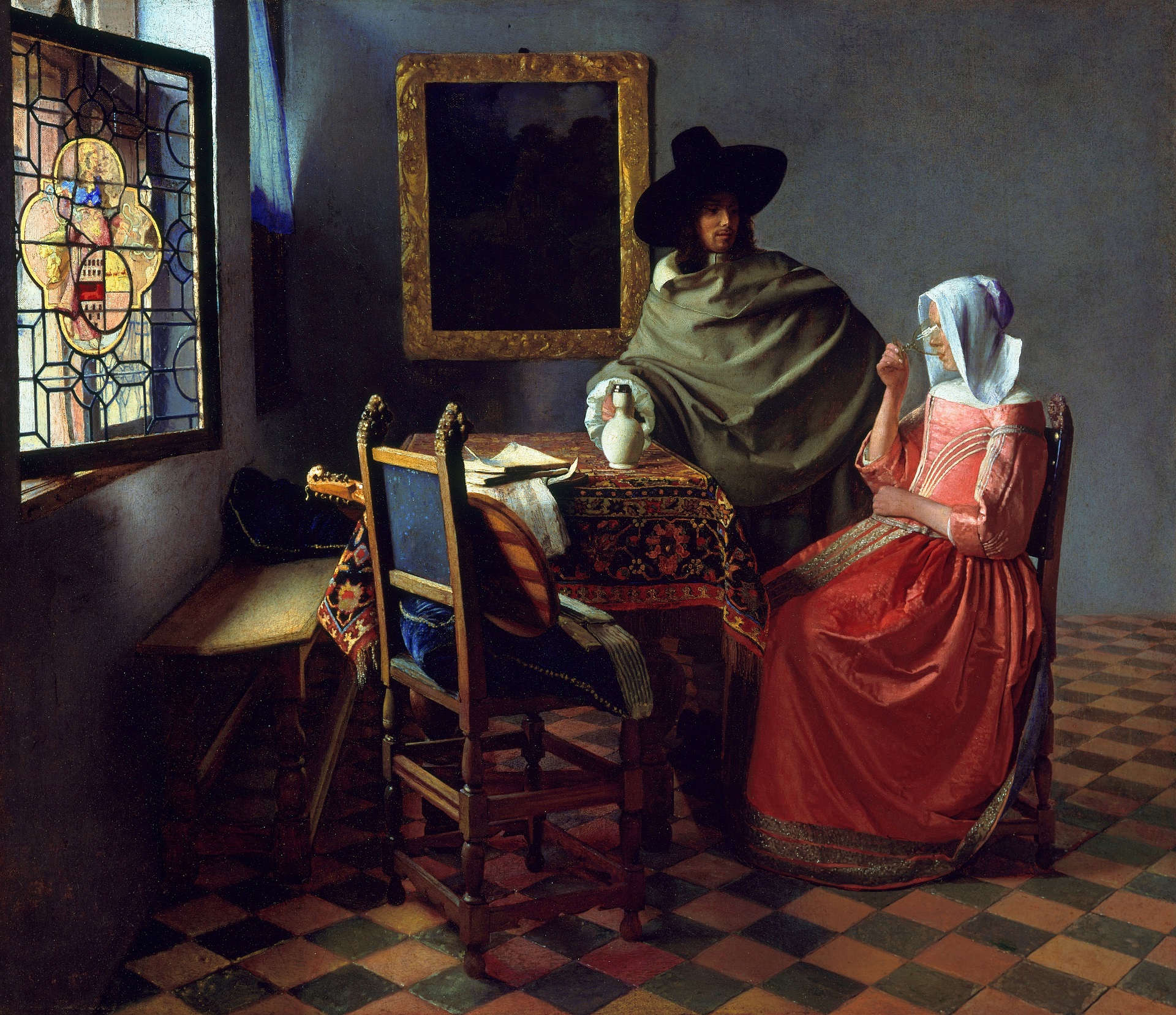 Johannes Vermeer - The glass of wine 1658-1660