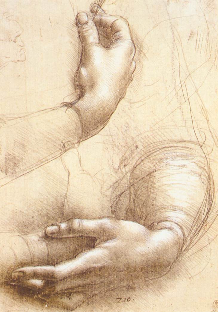 Leonardo da Vinci - Study of hands 1474