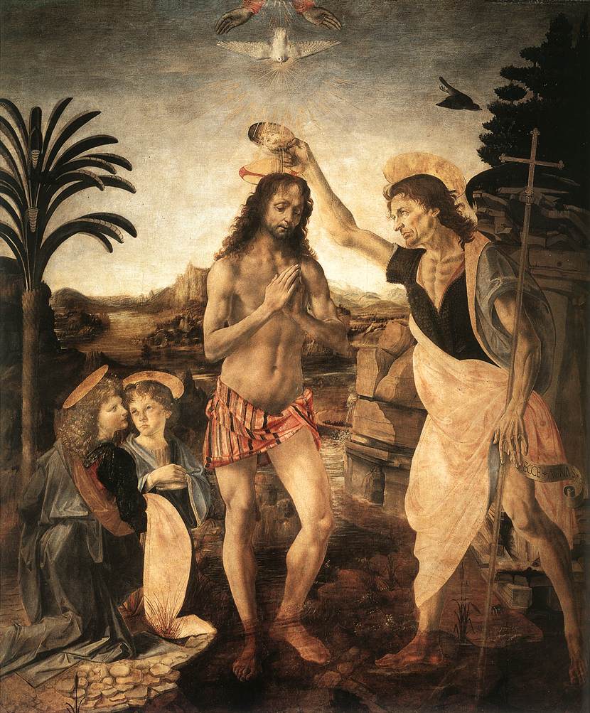 Leonardo da Vinci - The Baptism of Christ 1475