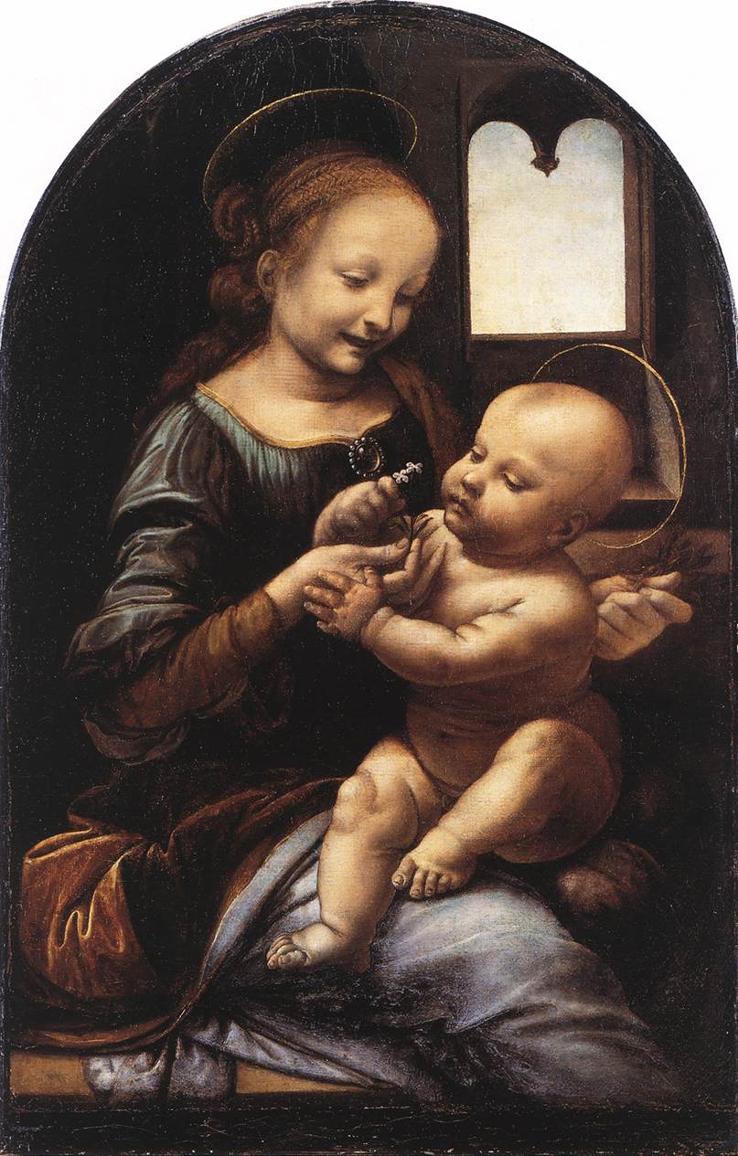 Leonardo da Vinci - Madonna with a Flower. Madonna Benois 1478