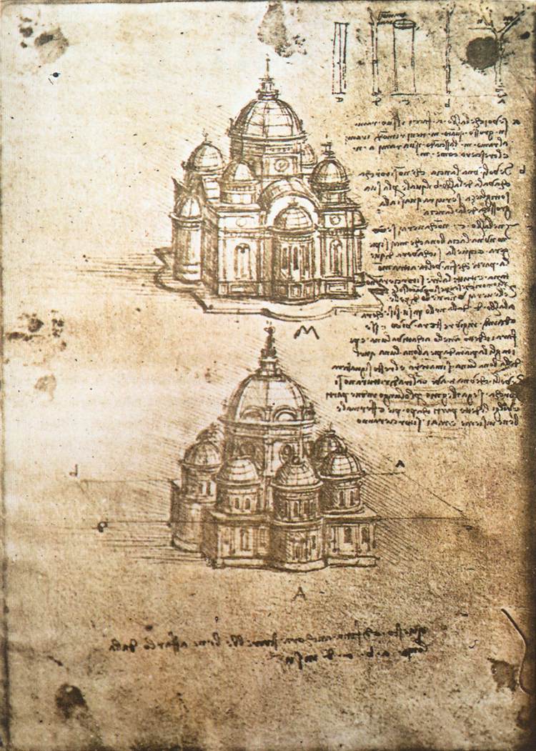 Leonardo da Vinci - Studies of central plan buildings 1480