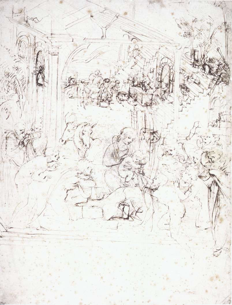 Leonardo da Vinci - Study for the Adoration of the Magi 1480