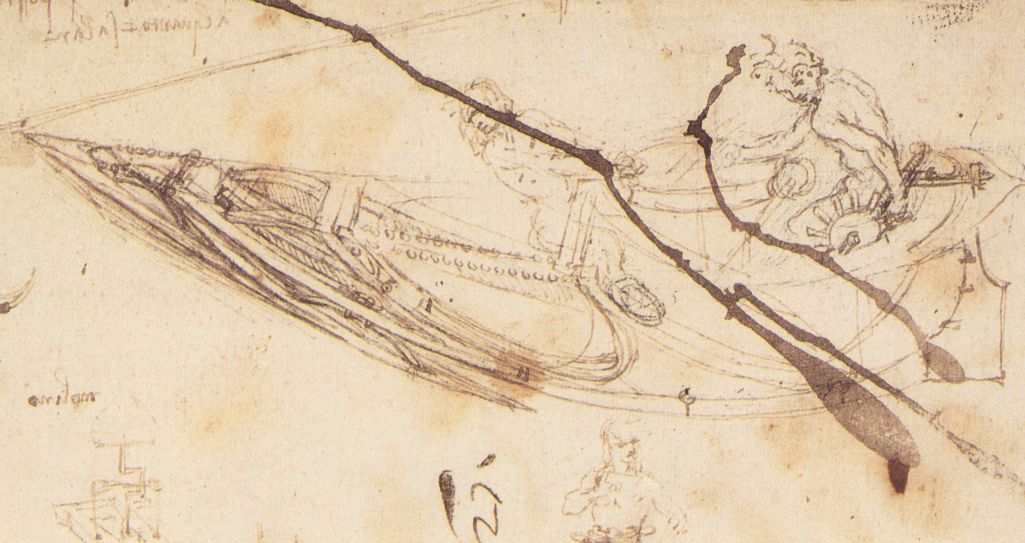 Leonardo da Vinci - Designs for a Boat 1485