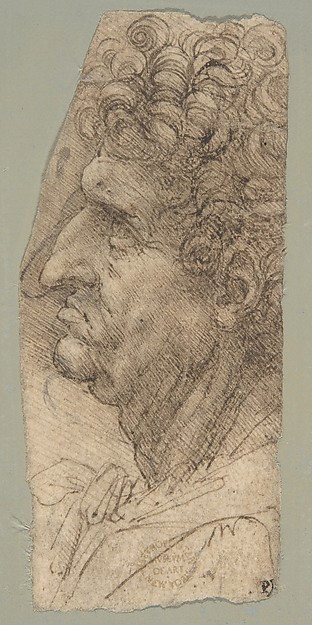 Leonardo da Vinci - Head of a Man in Profile Facing to the Left 1490-1494