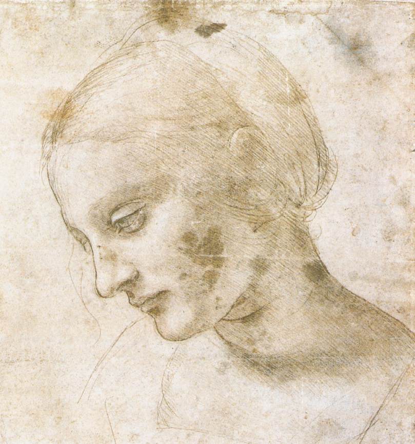 Leonardo da Vinci - Study of a woman's head 1490