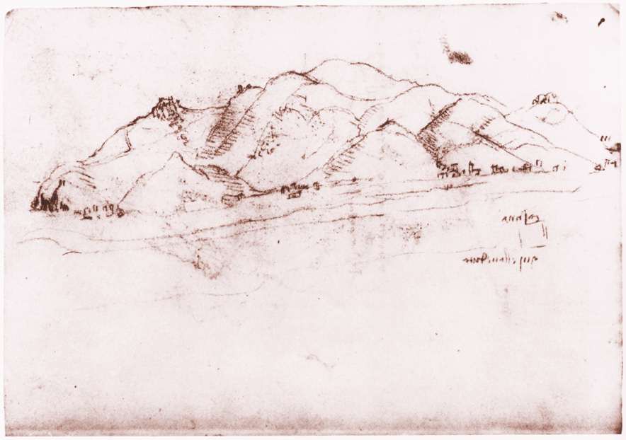 Leonardo da Vinci - Landscape near Pisa 1502