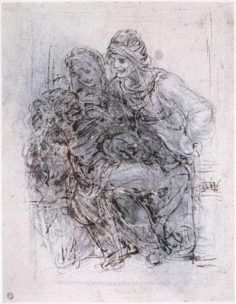 Leonardo da Vinci -Study of St Anne, Mary and the Christ Child 1503