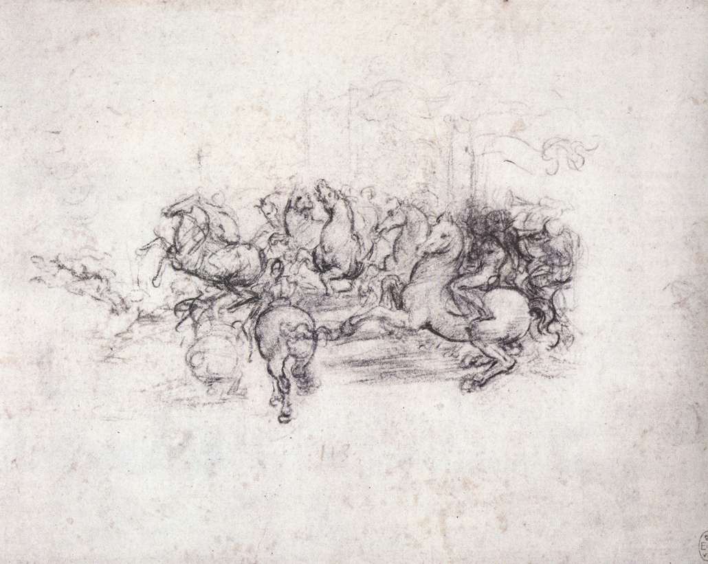 Leonardo da Vinci - Group of riders in the Battle of Anghiari 1504