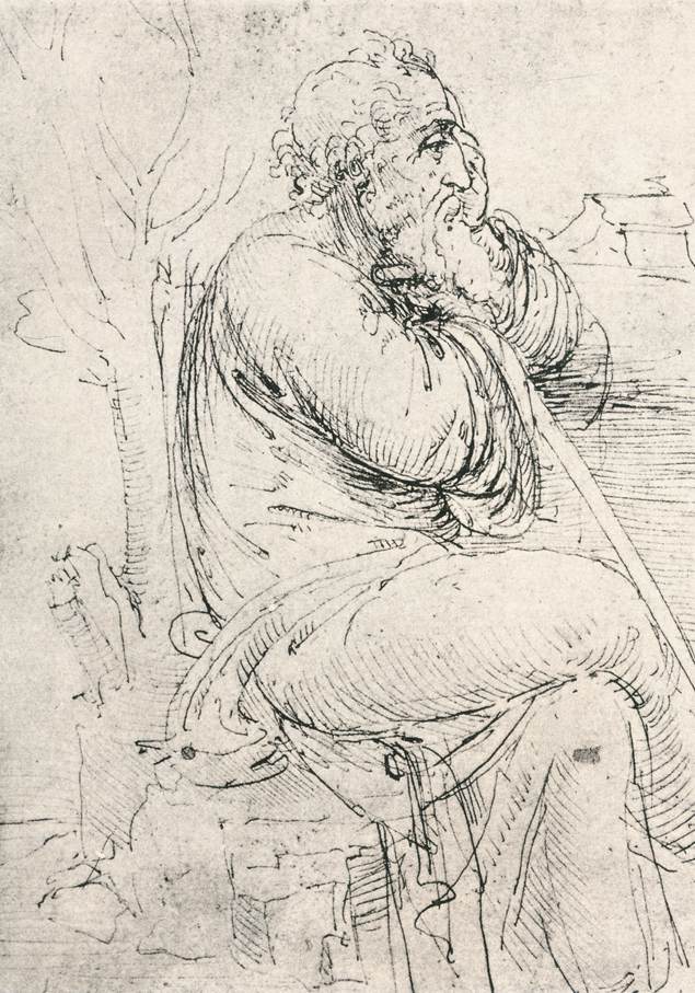 Leonardo da Vinci - Seated old man 1510