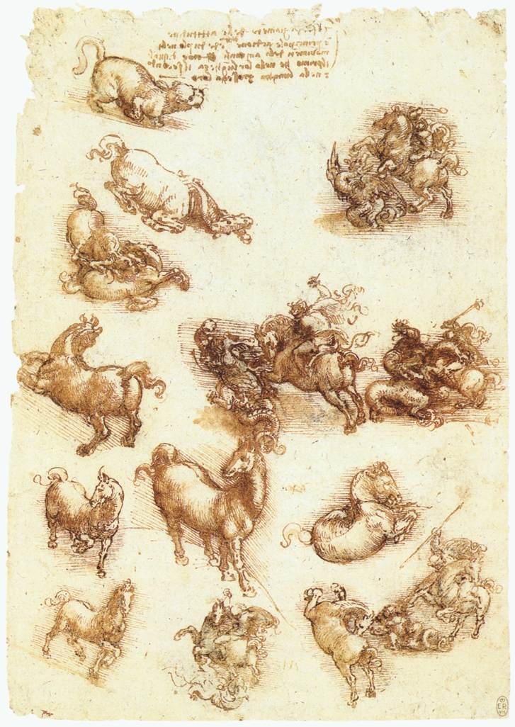Leonardo da Vinci - Study sheet with horses 1513
