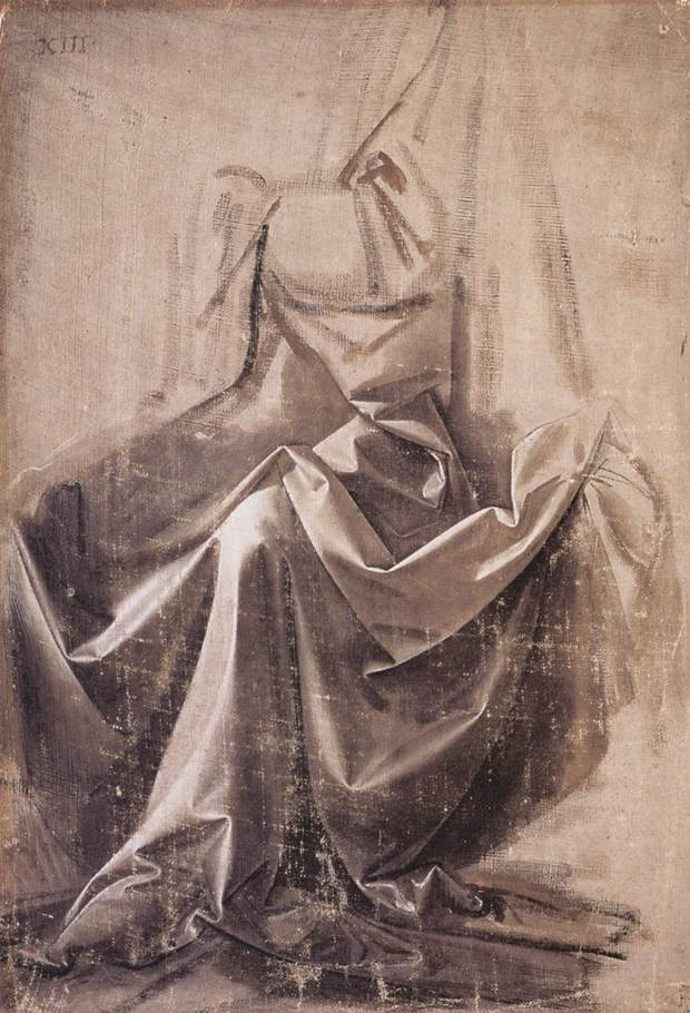 Leonardo da Vinci - Drapery for a seated figure
