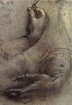 Leonardo da Vinci - Study of Arms and Hands, a sketch by da Vinci popularly considered to be a preliminary study for the painting 'Lady with an Ermine'