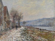 Claude Monet - La Berge a Lavacourt, Neige 1879