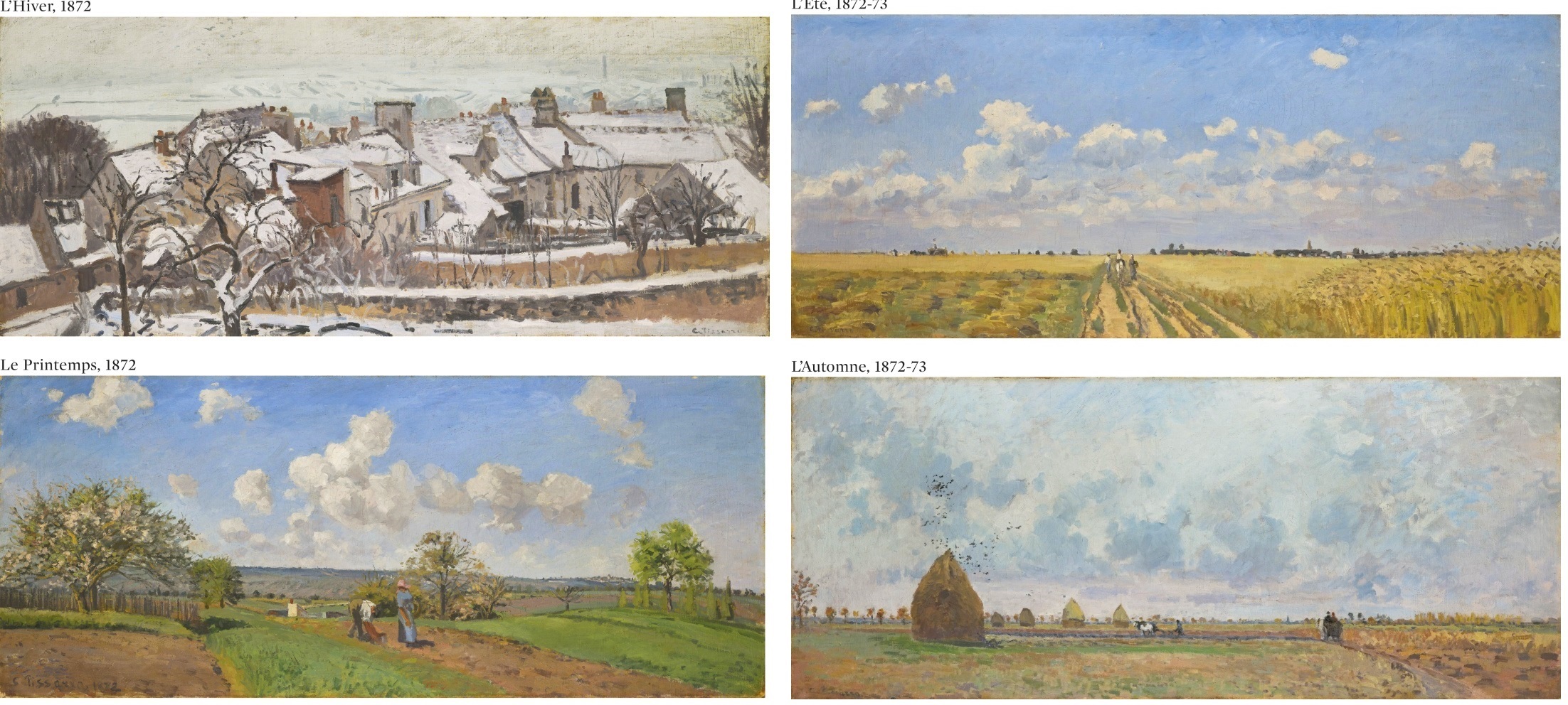 Camille Pissarro - Les Quatre saisons (L'Hiver, Le Printemps, L'Eté, L'Automne) 1872
