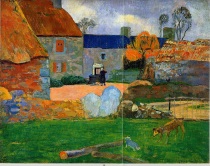 Paul Gauguin - Le toit bleu or Ferme au Pouldu 1890