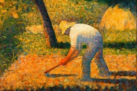 1920x1280 Peasant with Hoe 1882 - Georges Seurat